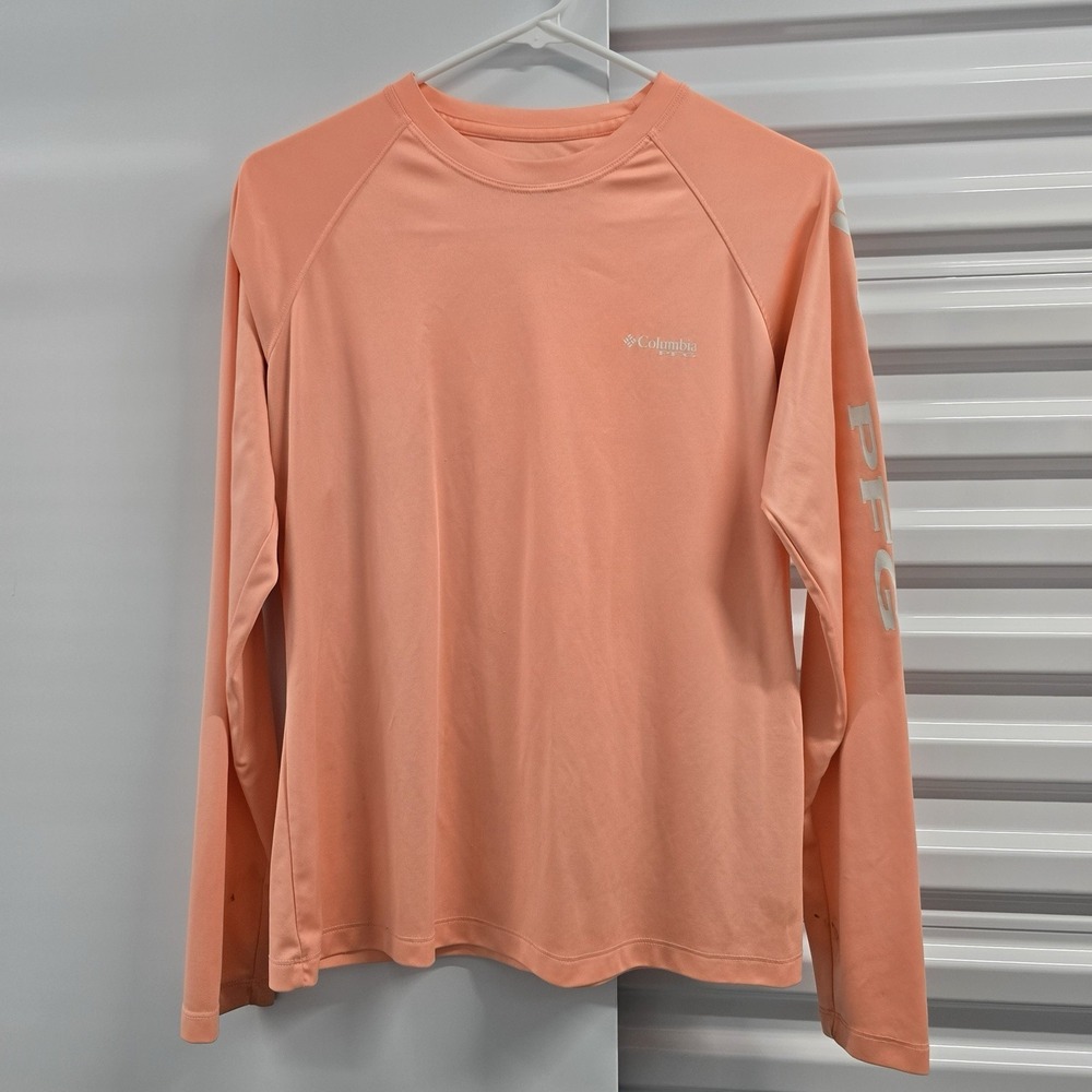 Columbia PFG Omni-Shade Long Sleeve Fishing Shirt Peach Women's Medium - Picture 1 of 10